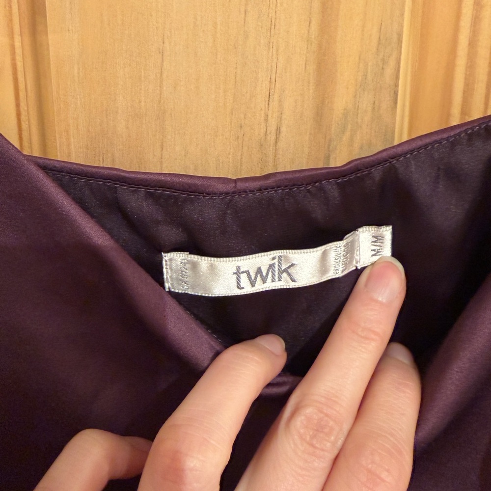 Plum Purple Satin Slip Midi Dress - Picture 4 of 4